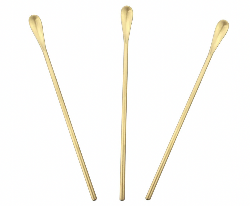 Set of 3 Gold Cocktail Spoons
